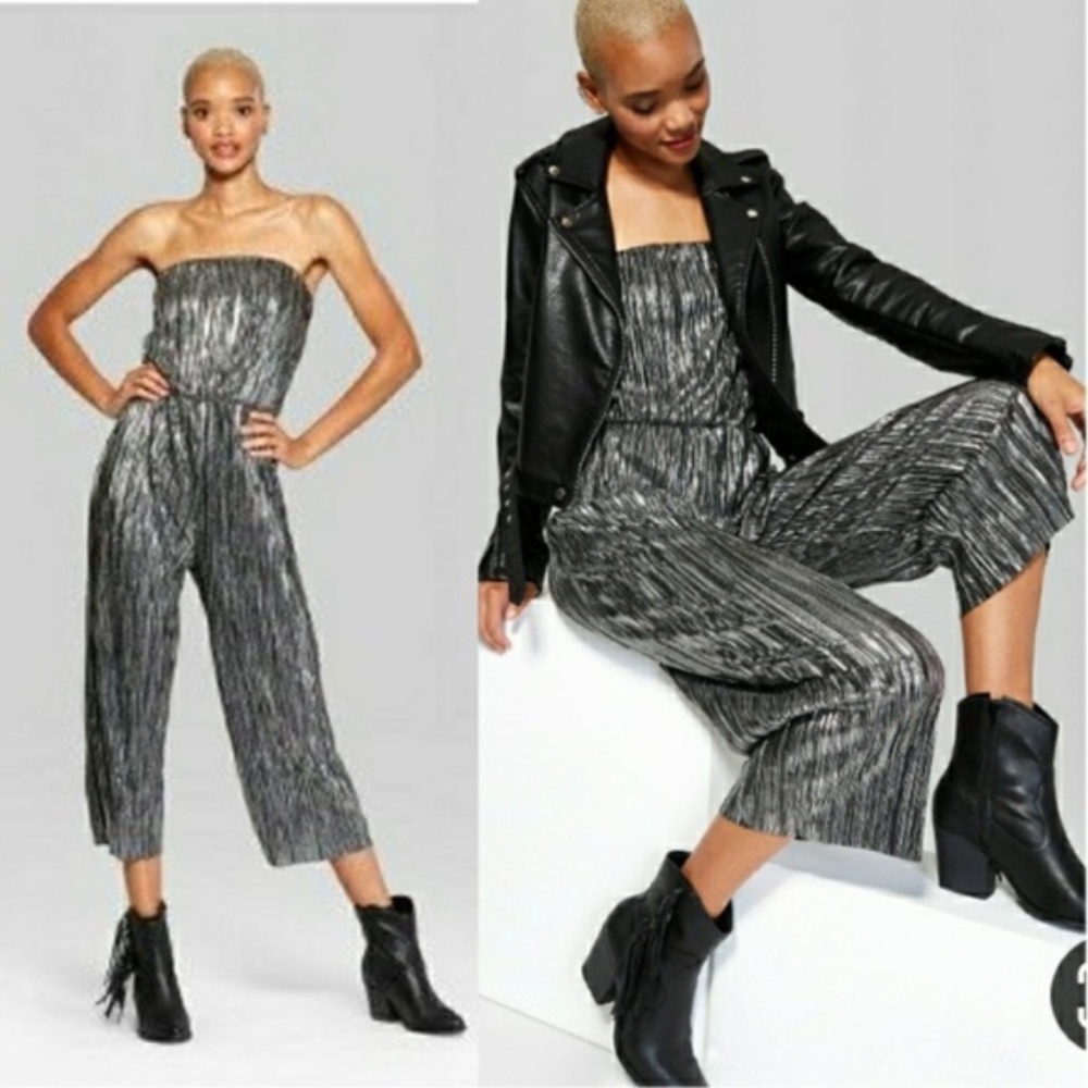 NWT Metallic Strapless Jumper